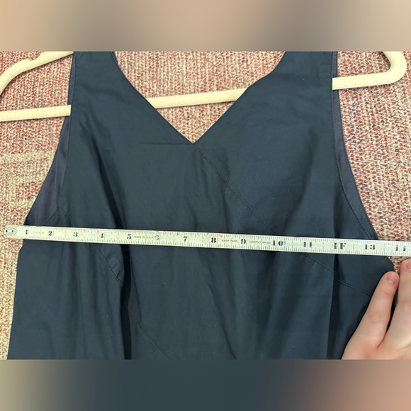 Madewell a line fit and flare v neck cut out midi dress size 2 navy - Picture 4 of 11